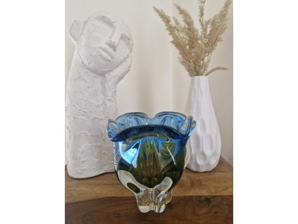 Dvoubarevná žardinka z hutního skla - J. Hospodka