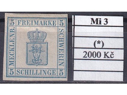 Mecklenburg-Schwerin Mi 3 bez lepu