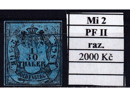 Oldenburg Mi 2 PF II razítkované