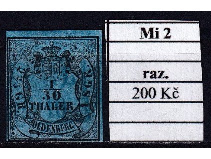 Oldenburg Mi 2 razítkované