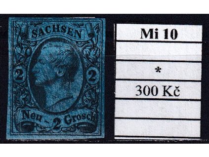 Sachsen Mi 10 po nálepce