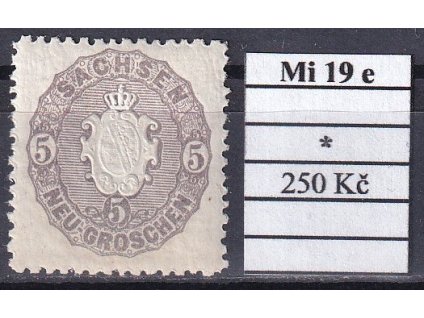 Sachsen Mi 19 e po nálepce