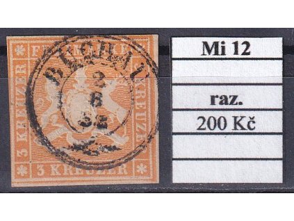 Wurttemberg Mi 12 razítkované