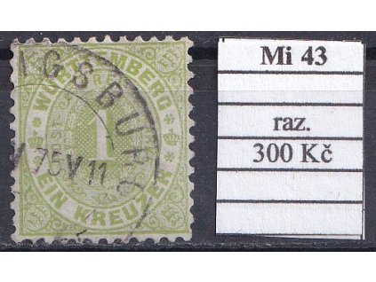 Wurttemberg Mi 43 razítkované