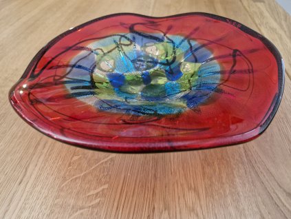 Luxusní barevná mísa z hutního skla