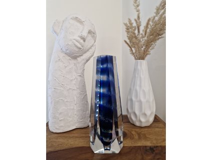 Luxusní váza KAPKA s modrým jádrem - Crystalex