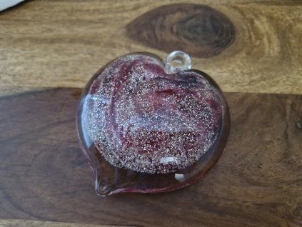 Srdíčko z foukaného skla - sklárna Jílek