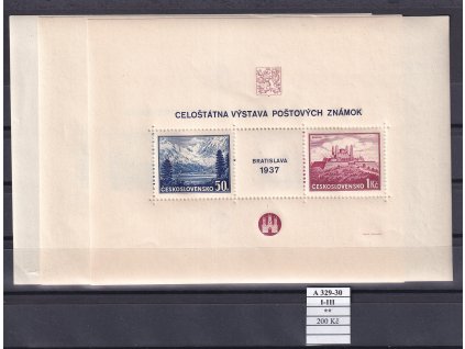 ČSR I A 329/30 komplet typy svěží