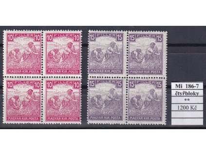 Maďarsko Mi 186-7 čtyřbloky svěží