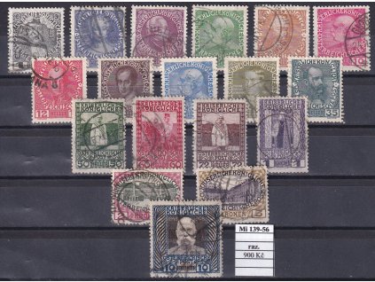 Rakousko Mi 139-56 razítkované