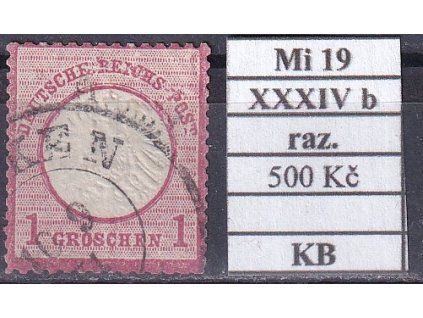 Deutsches Reich Mi 19 XXXIVb razítkované KB