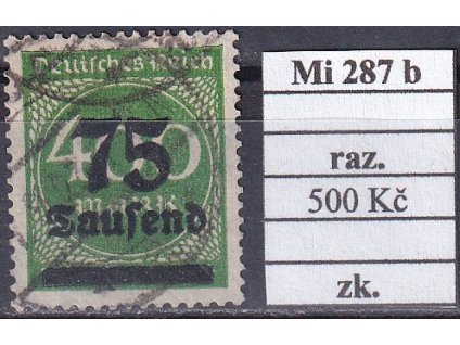 Deutsches Reich Mi 287 b razítkované zkoušené