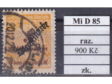 Deutsches Reich Mi D 85 razítkované zkoušené