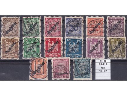 Deutsches Reich Mi D 99-113 razítkované