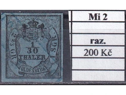 Oldenburg Mi 2 razítkované