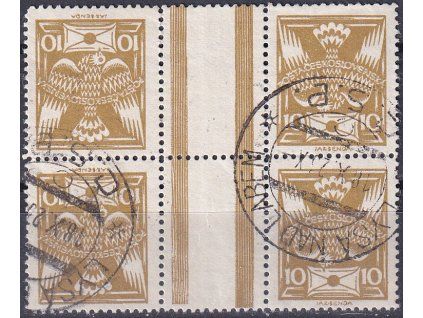 ČSR I 146 B TBb čtyřblok razítkované