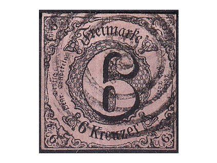 Thurn und Taxis Mi 9 plný strih razítkované
