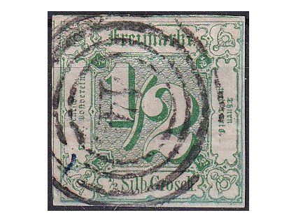 Thurn und Taxis Mi 14 plný strih razítkované