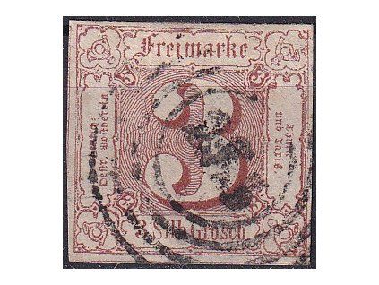 Thurn und Taxis Mi 17 plný strih razítkované