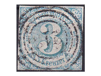 Thurn und Taxis Mi 21 plný strih razítkované