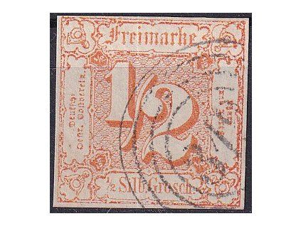 Thurn und Taxis Mi 28 plný strih razítkované