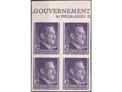 Generalgouvernement Mi 74 U čtyřblok svěží