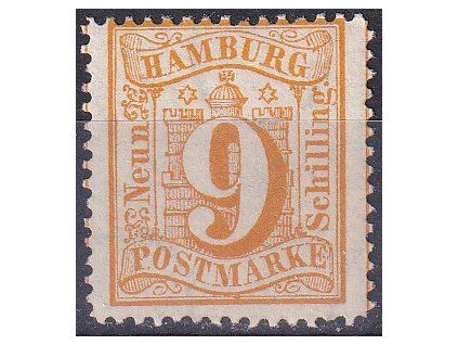 Hamburg Mi 18 po nálepce