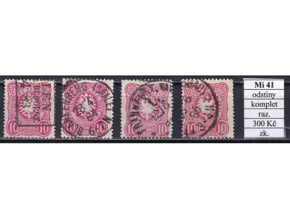 Deutsches Reich Mi 41 komplet odstíny razítkované zkoušené