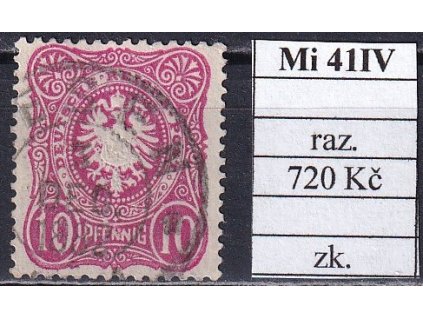 Deutsches Reich Mi 41 IV razítkované zkoušené