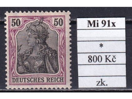 Deutsches Reich Mi 91 x po nálepce zkoušené
