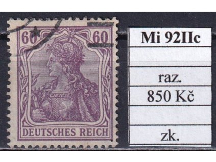Deutsches Reich Mi 92 IIc razítkované zkoušené
