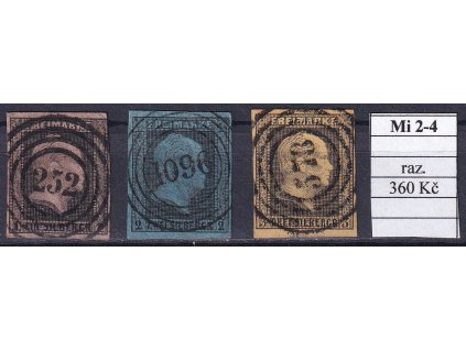 Preussen Mi 2-4 razítkované