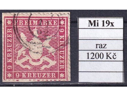 Wurttemberg Mi 19 x razítkované