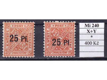 Wurttemberg Mi 240 X+Y po nálepce
