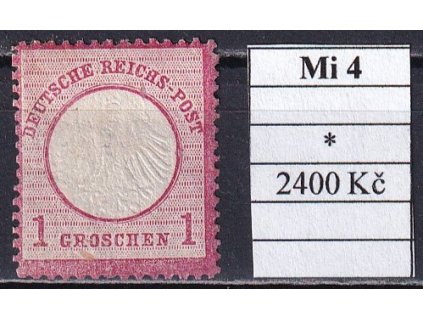 Deutsches Reich Mi 4 po nálepce
