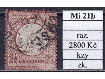 Deutsches Reich Mi 21b razítkované zkoušené dv.
