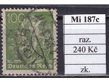 Deutsches Reich Mi 187 c razítkované zkoušené