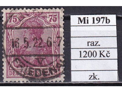 Deutsches Reich Mi 197 b razítkované zkoušené