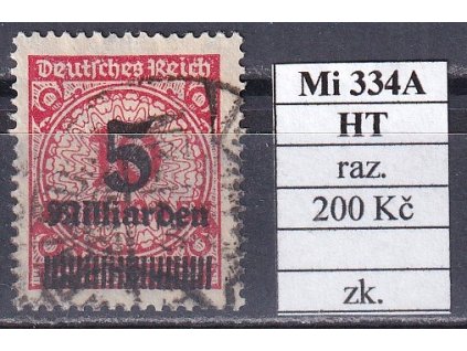 Deutsches Reich Mi 334 A HT razítkované zkoušené