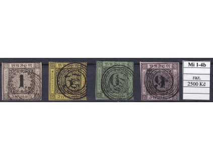 Baden Mi 1-4 b razítkované