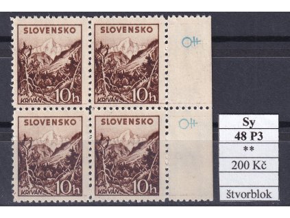 Slovenský stát Sy 48 P3 čtyřblok svěží