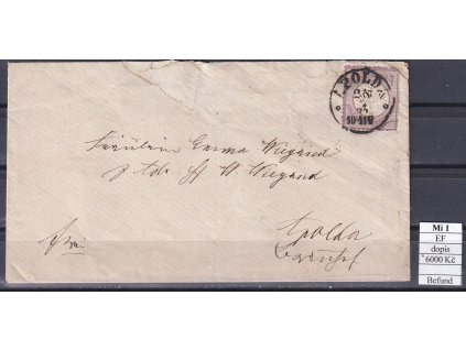Deutsches Reich Mi 1 EF dopis Befund
