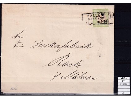 Deutsches Reich Mi 2 a EF dopis zkoušené