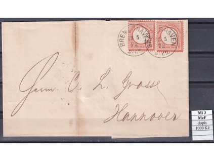 Deutsches Reich Mi 3 MeF dopis