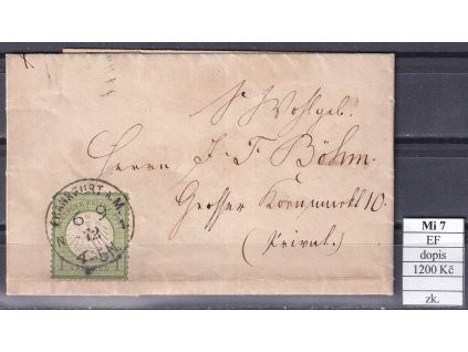 Deutsches Reich Mi 7 EF dopis zkoušené