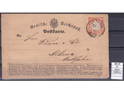 Deutsches Reich Mi 15 EF dopisnice