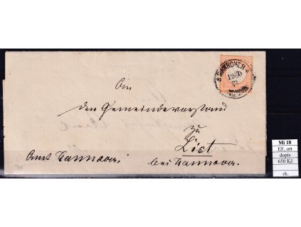 Deutsches Reich Mi 18 EF Orstbrief dopis zkoušené