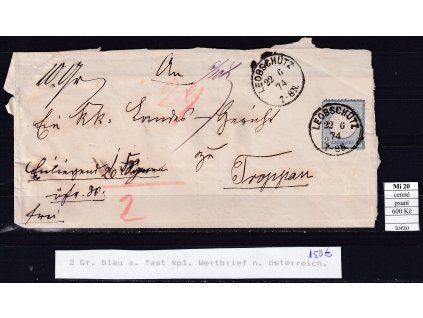 Deutsches Reich Mi 20 torzo cenného dopisu