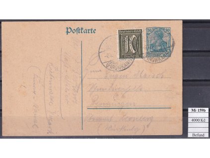 Deutsches Reich Mi 159 b dopisnica Befund