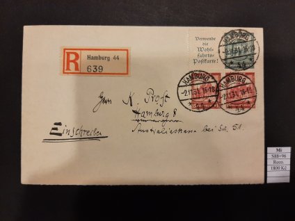Deutsches Reich Mi S88+S96 reko dopis